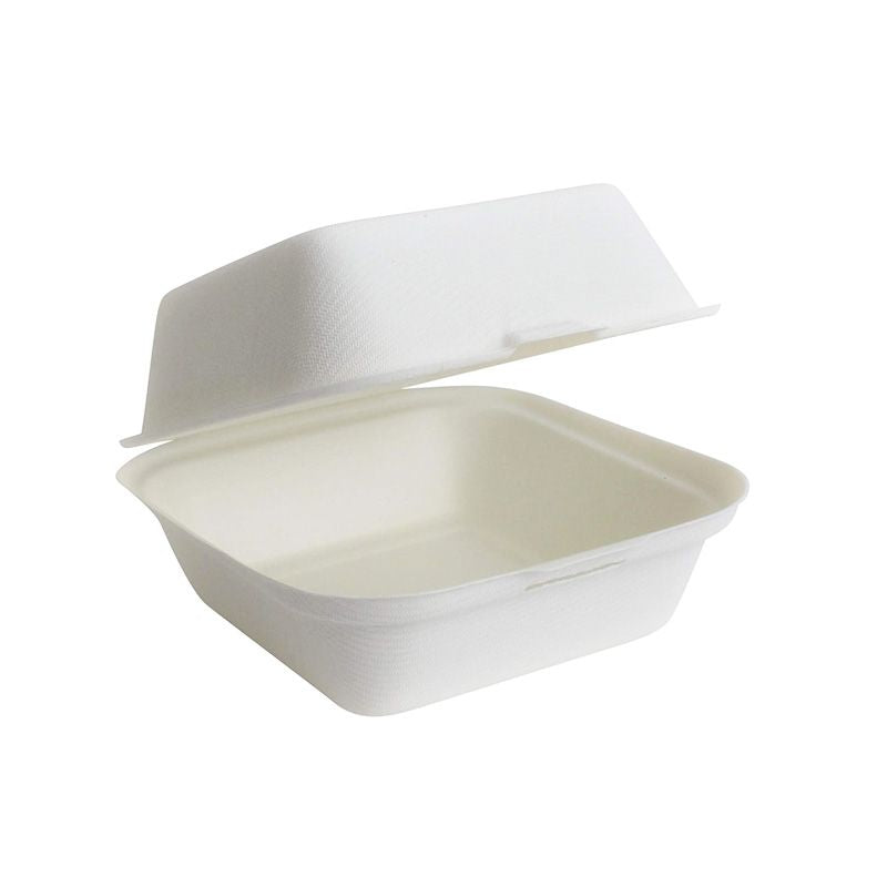 Biodegradable To go hinge containers 6X6