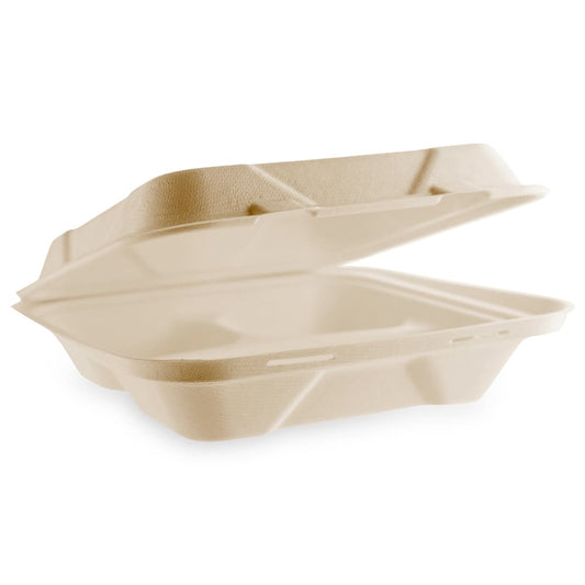 Biodegradable 9x9 hinged containers