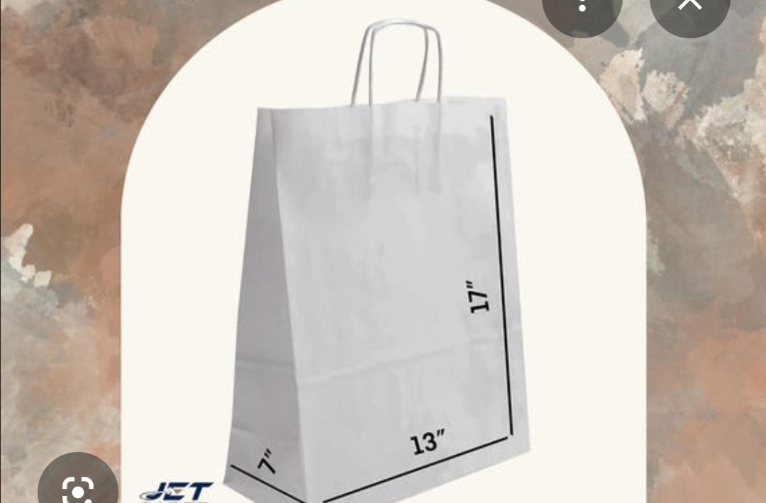 White paper bag with handles