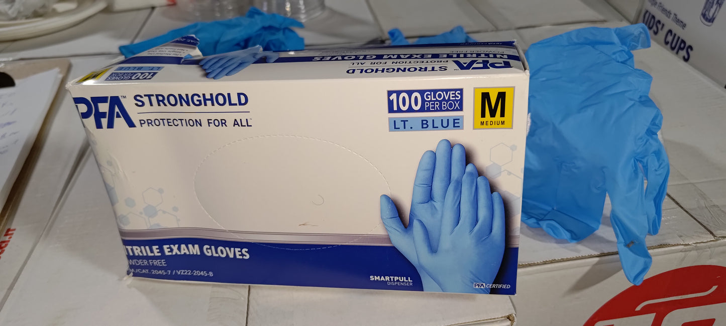 Nitrile blue gloves