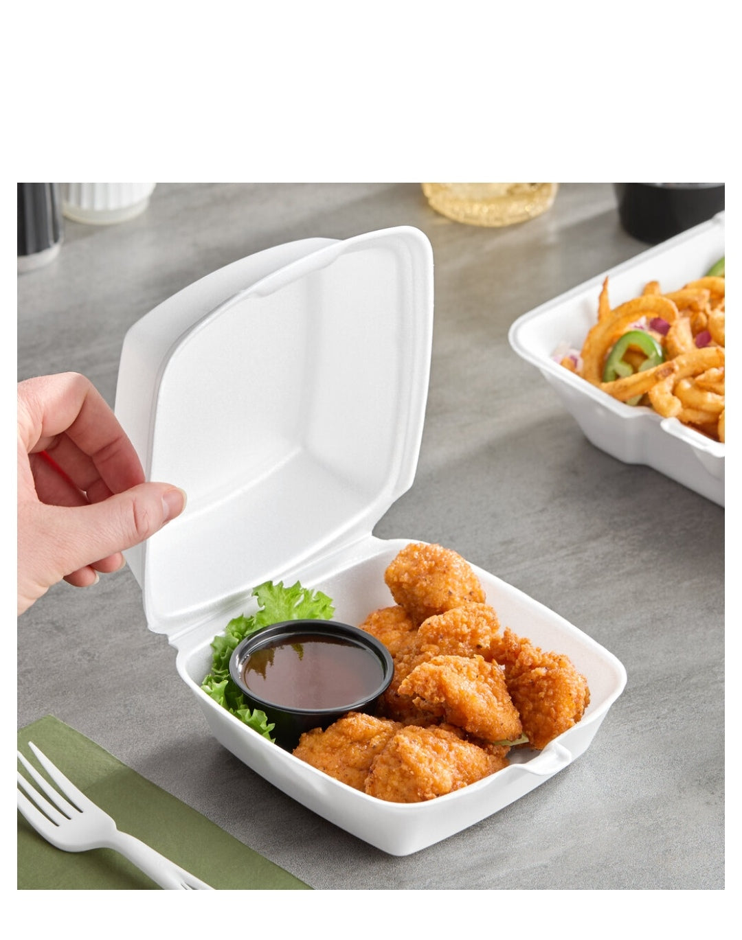 5x5- 6x6 Foam hinge containers