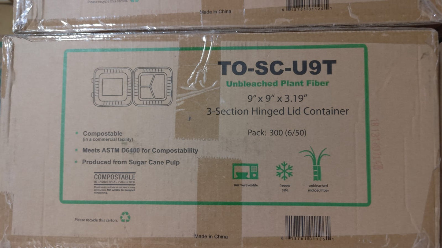 Biodegradable paper hinge containers